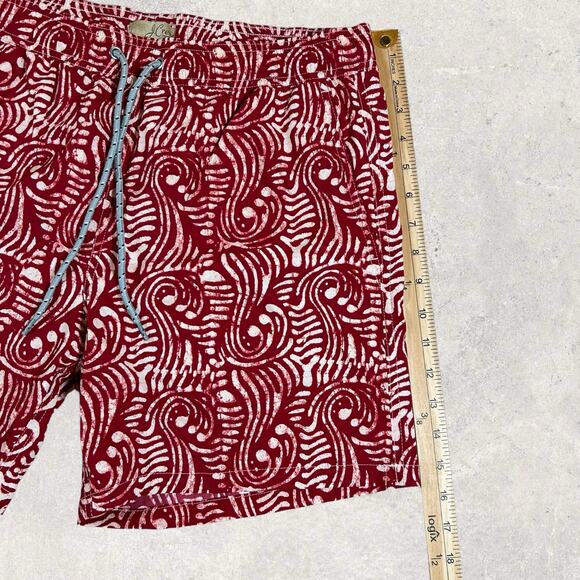 J Crew Stretch Swim Trunk in Red White Print Men’s Medium - NEW - Picture 5 of 8